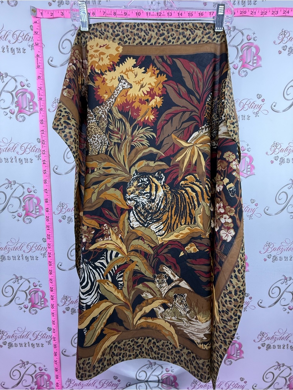 Scarf or tapestry wall Wildlife Print Women's Scarf Wrap in Brown & Black
